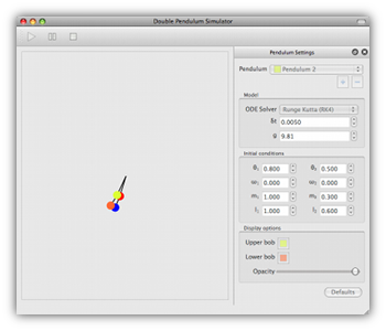 Double pendulum 0.1 under OS X Leopard